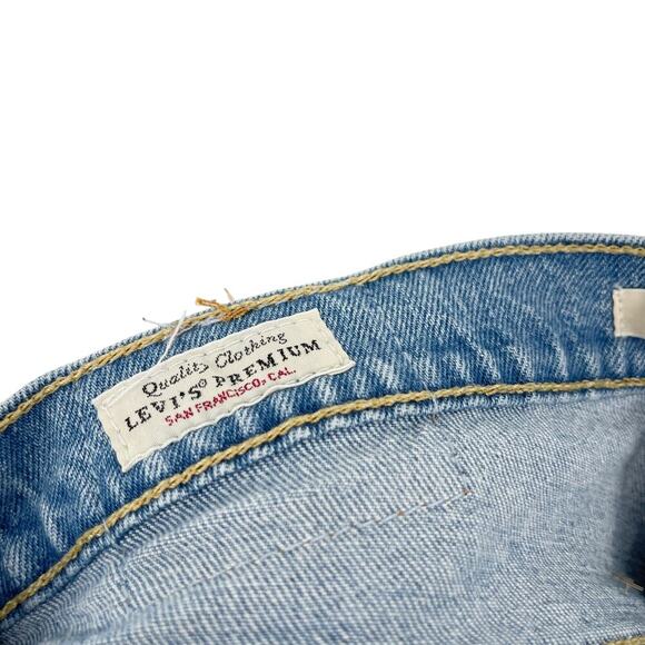 Levi’s Ribcage Shorts High Rise Distressed Raw Hem Size 29 - Picture 2 of 7